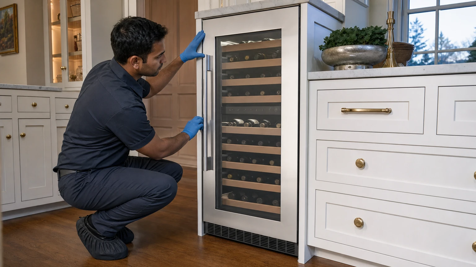 Built-in wine cooler diagnostic visit in the service area